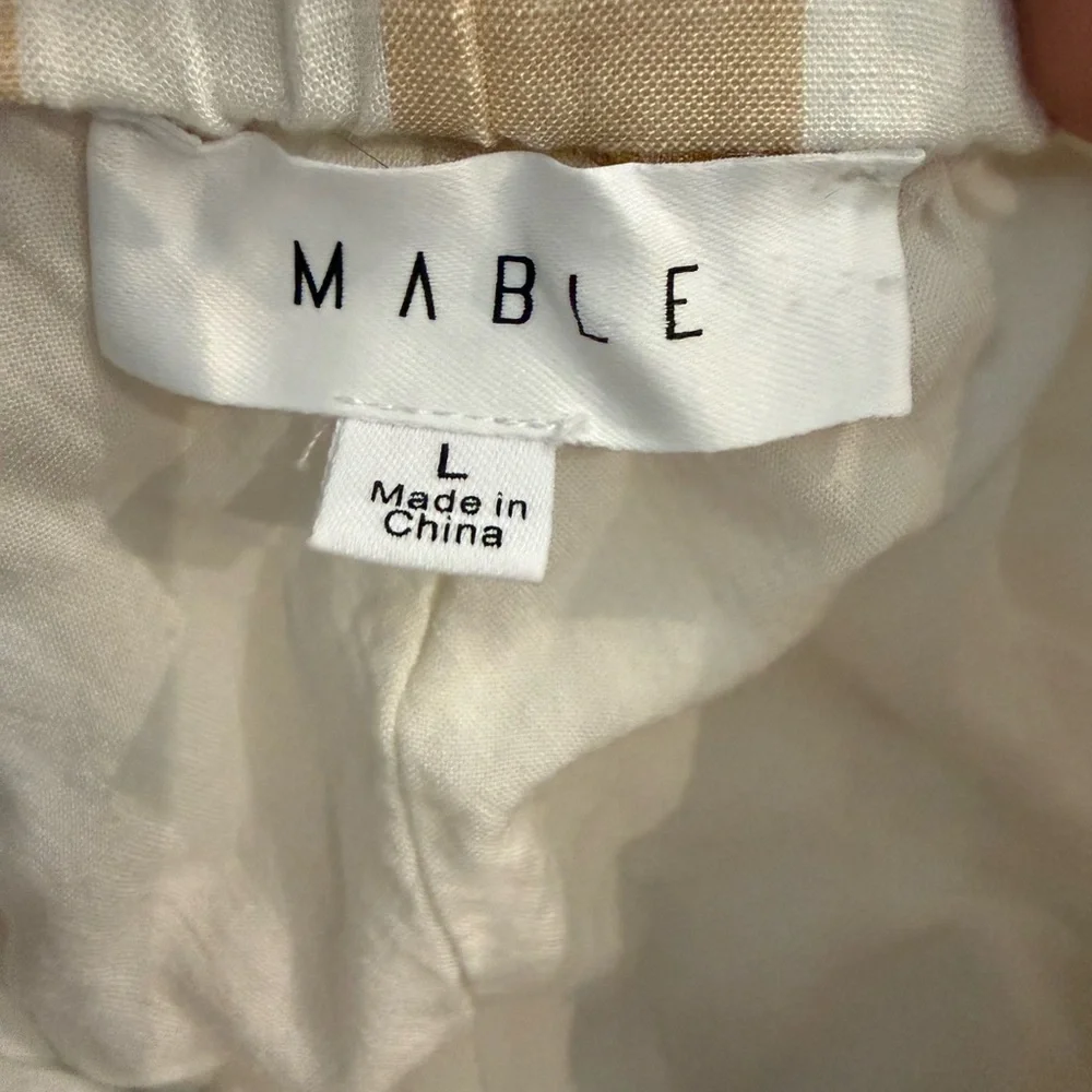 Mable Gingham Midi Skirt Beige Cream Pockets Cottagecore Size Large - Picture 5 of 7